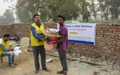 Relief Work for Fire Victims, Shram Vihar, Delhi