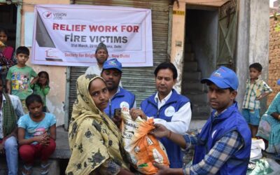 Relief Work for Fire Victims, Bawana, Delhi