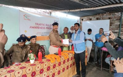 A Traffic Rule Awareness program was organized by Society for Bright Future in Aurangabad, Bihar and Badaun, UP.