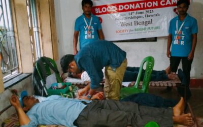 Society for Bright Future (SBF) organized a Blood Donation Camp in Birshibpur, Howrah, West Bengal.