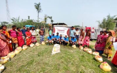 Today (9 April 2024) more than 200 ration kits and 100 mosquito net distributed  at Cyclone affected area in three villages located in the northern district of Jalpaiguri West Bengal.
