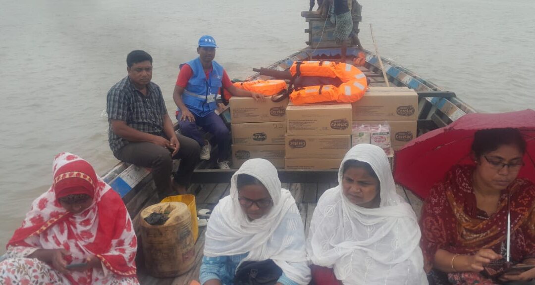 On July 5, 2024, 700 packets of baby food were distributed to flood-affected families in Mayerchar, Nayer Alga, Shaildhara, Patakata, Ghunimari Part 2, Thakur Alga, and Salmara under the Bilasipara revenue circle of Dhubri district.