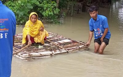 On July 5, 2024, the SBF Goalpara team visited houses of 250 families in Goalpara Bilarpar, Takimari, Nichirpur, and Satvhandi Gaon, which are flooded due to the rising water level of the Bahmaputra River in Goalpara district.