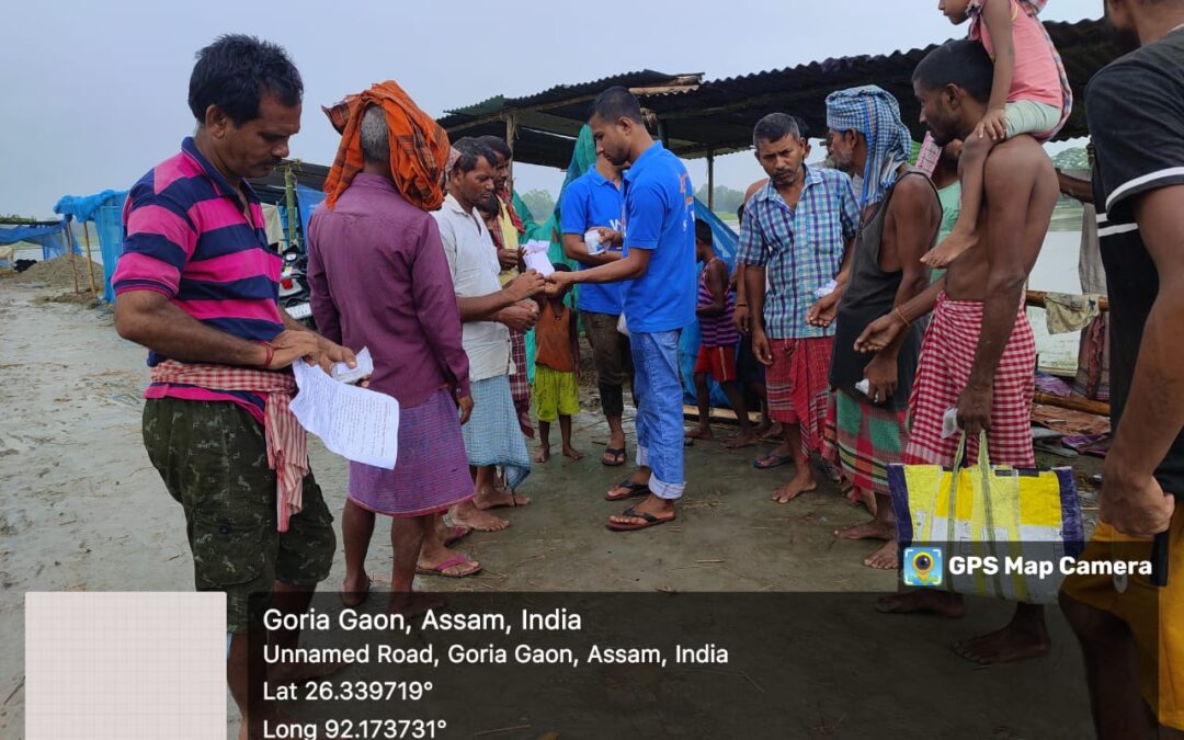 On July 5, 2024, the Morigaon District’s North Assam group and SBF’s five-member volunteer team gave health support to flood-affected people. The team has provided health support to 220 families.