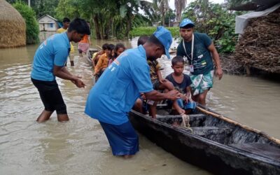 Today, due to the rising water level of the Brahmaputra River, 200 families in the Bsihimalu area of Sonitpur district have been affected.