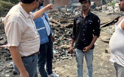 Last night, a devastating fire broke out in Vijay Plot, Kanchankunj (New Delhi), completely destroying 37 shanties