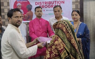 Society for Bright Future (SBF) organized a clothes distribution program in Muradnagar, UP under its initiative Khushiyon Ke Libas